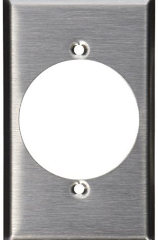 Leviton 1-Gang Flush Mount 2.15-Inch Diameter, Device Receptacle Wallplate, Device Mount, 84028, Stainless Steel