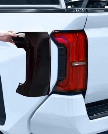 FUJIYOUPIN Taillight Protector Covers Custom Fit for Tacoma 2025 2024, for Gen 4th Tacoma Accessories ABS Car Taillight Protective Shell Bezels Smoke Black Taillight Shell