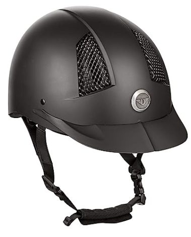 TuffRider Starter Horse Riding Helmet | Comfortable ABS SEI-Certified Protective Equestrian Head Gear - Black - M