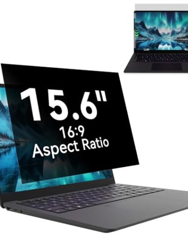 Laptop Privacy Screen 15.6 Inc for 16:9 Aspect Ratio Screen Protector, Anti-Glare Blue Light Laptop Screen Privacy Shield Removable 15.6in Filter for Lenovo HP Dell Acer Asus Thinkpad Envy Xps
