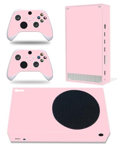 Skin Sticker for Xbox Series S, Full Protective Vinyl Decal Cover Wrap for Console and Wireless Controller (Pink)