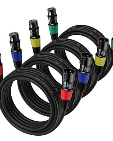 EBXYA 10 ft 4-Pack XLR Male to Female Microphone Cable - Balanced Shielded Speaker Cable