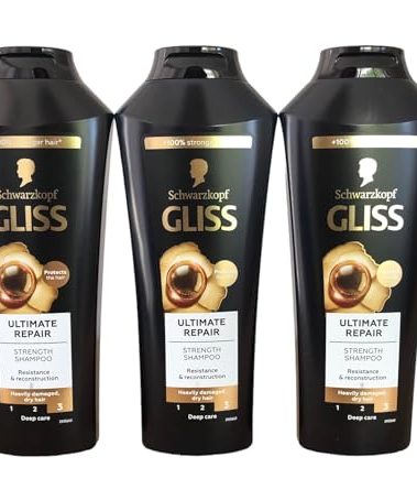 GLISS Hair Repair Shampoo, Ultimate Repair for Heavily Damaged Hair, 13.6 Ounces (Pack of 3)