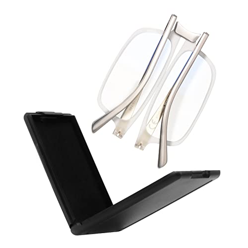 SKYOAK Evolved Folding Reading Glasses For Women Men Blue Light Blocking Anti UV Eyestrain Foldable Portable Compact Readers with Flat Hard Case Pocket Computer glasses 2.25 CLEAR