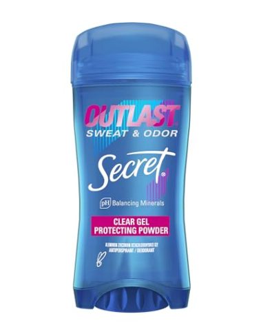 Secret Antiperspirant Deodorant for Women, Protecting Powder Scent, Clear Gel, Outlast Xtend, 2.6 Oz (Pack of 6)
