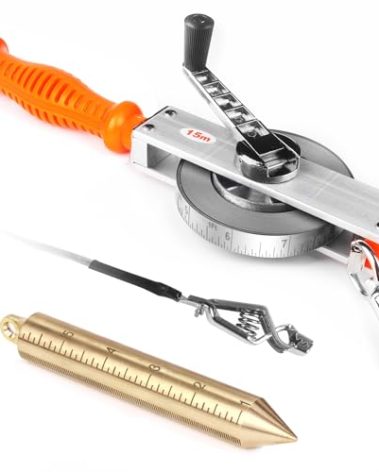 Cekegon Oil Gauging Tape with 560g/20oz Plumb bob, Explosion-Proof Oil Tank Gauging Tapes with Ground Strap, Double Duty Stainless Steel Sounding Tape with Brass Plumb Bob-15M