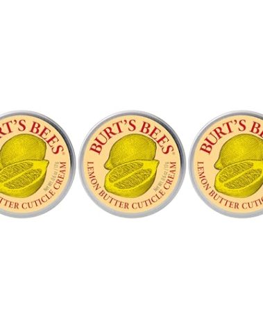 Burt's Bees Christmas Gifts, Hand Skin Care Stocking Stuffers, Moisturizing Cuticle Cream for Dry Skin, 100% Natural Origin, with Lemon Butter, 0.6 oz. (3-Pack)