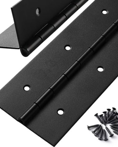 Heavy Duty Piano Hinge 16 Inch x 3 Inch Width, True 0.060'' Thick Stainless Steel Black Piano Hinge for Heavy Duty Cabinet, Door, Toolbox, Wooden Box, Metal Plate, Furniture, Industrial Project