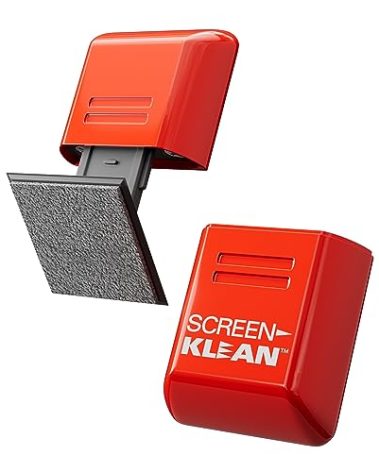 CarbonKlean ScreenKlean Tablet Screen Cleaner - Compatible with iPad, Android & Amazon Tablet - with Carbon Microfiber Tech - Injected Red - 1 Count