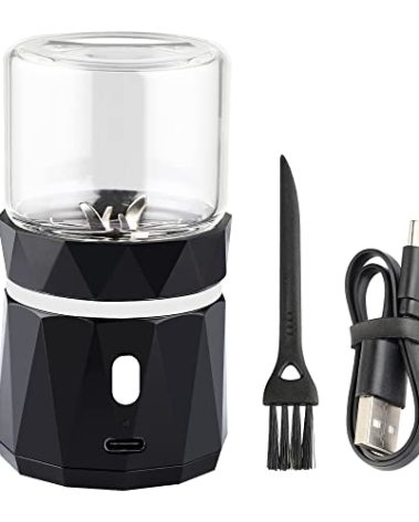 Mini Small Herb Grinder Electric, Spice Crusher With 2inx3.5inches 1.7oz/50ml Glass Jar, Portable Rechargeable Automatic