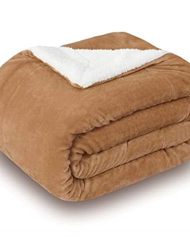 SOCHOW Sherpa Fleece Throw Blanket, Double-Sided Super Soft Luxurious Plush Blanket Throw Size, Camel, 50x60 inches