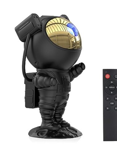 Astronaut Star Projector Galaxy Light with Timer and Remote Control, 360° Adjustable Starry Night Light Projector for Baby/Kids/Adults/Bedroom/Party/Home Decor/Game Room (Black)