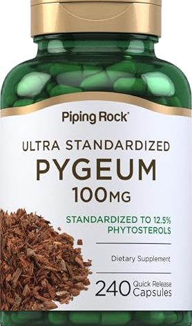 Piping Rock Pygeum Supplement for Men and Women | 100mg | 240 Capsules | Africanum Bark Extract | Ultra Standardized Phytosterols | Non-GMO, Gluten Free