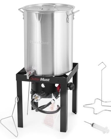 OuterMust Propane Turkey Fryer Set Turkey Fryer Pot with Burner, Outdoor Cooking Pot Ideal for Cooking Crawfish, Turkey, and Crab for Thanksgiving Gathering