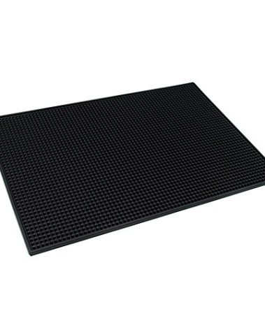 BARsics PVC Bar Service Mat for Cocktail Bartender 18x12 inches (Black)