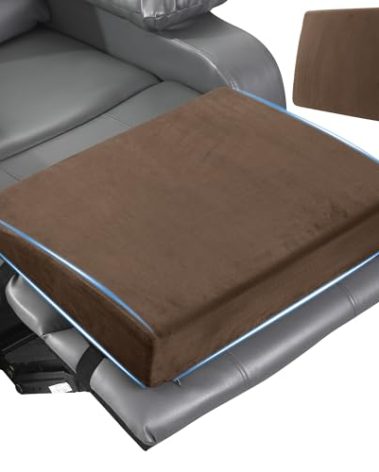 MABOZOO Wedge Recliner Leg Pillow, Foam Extra Large Foot Rest Cushion with Adjustable Straps, Recliner Footrest Extender Leg Elevation Pillow Wedge Pillow for Recliner, Bed, Sofa, Couch (Coffee)