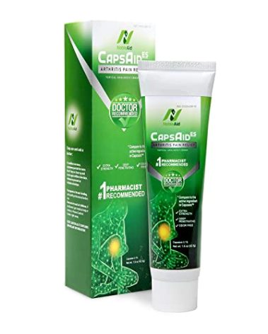 NobleAid CapsAid ES Arthritis Pain Relief Cream with Capsaicin 0.1% Strength Anti-Inflammatory Cream - Odor-Free Topical Arthritis Ointment for Muscle Stiffness & Joint Pain - 1.5 oz