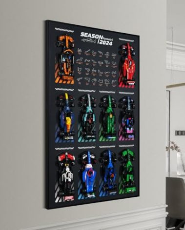 NAOCARD Display Wallboard for Lego Speed Champions Ultimate Formula 1 Collector's Pack, Wall Mount for Lego Collectible F1 Model Car Kit (Car Not Included)
