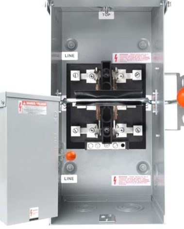 100A Generator Transfer Switch, 24000W Heavy Duty Double Throw Safety Design, 120/240V Transfer Switch for Installation Outdoor and Indoor,Stronger Stability,Enlarged NEMA 3R Enclosure for Easy Wiring