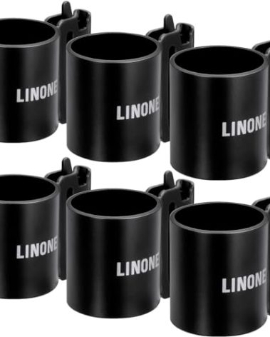 Linone 6 Pack E-Track Tool Holders, E Track Heavy Duty Circular Tube Tool Holder Organizer for Enclosed Trailer, E Track Circular Tube Hangers to Keep Rakes, Broom|E Track Shovel Holder