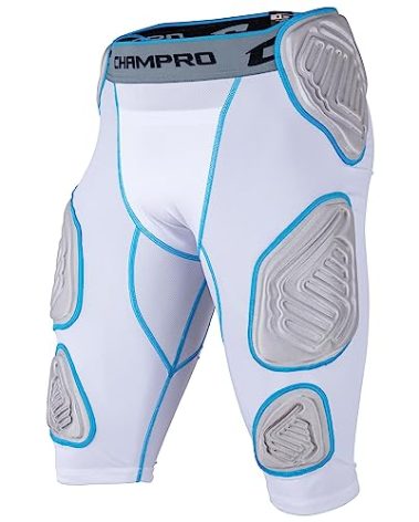 Champro Bull Rush 7-Pad Girdle, White Body, Grey Inset, X-Large (FPGU17AWXL)