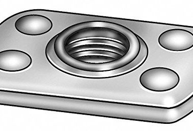 Weld Nut, 1/4-20, Tab Base, ST, Plain, PK50