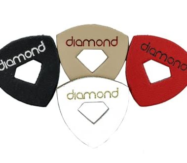 Leather Ukulele Picks with Diamond-Shaped Cutout Hole for Enhanced Grip Never Drop your Pick while Playing also works as a Guitar Pick or Bass Pick 100% Genuine Leather 4-Pack