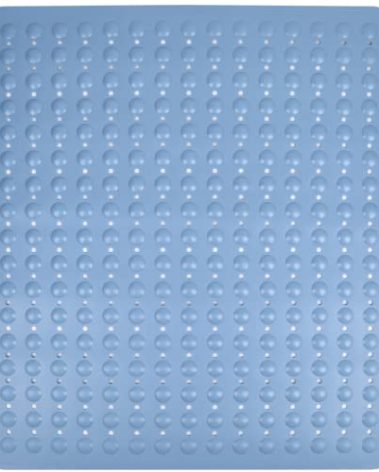 ENKOSI Extra Large Square Non Slip Shower Mat - 31 x 31-inch XL Bathroom Shower Mat - Square Shower Matts for Shower Stall Floors | Secure Suction Cups and Drain Holes (31x31 Light Blue)