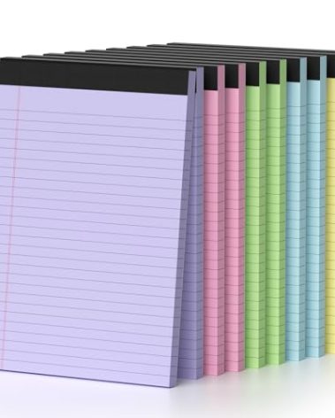 8.5 x 11 Legal Pads, Colored Legal Pads, Wide Ruled, 10 Pack Note Pads 8.5 x 11, Multicolor Perforated Note Pads with Sturdy White Back, Writing Pad,30 Sheets Per Notepad for School, Home, Office