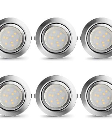 Under Cabinet Lighting Dimmable LED Puck Lights,Recessed Mount,12V Low Volt,60mm Cutout Haolgen Bulb Replace,Small Puck Light Plug in for Curio,Book Case,Display Shelf,6000k Cold White,6pcs