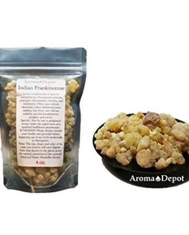 Indian Frankincense 100% Pure Natural Gum Organic Aromatic Tear Rock Incense Tree Sap Olibanum Bulk Boswellia Serrata (4 Ounce)