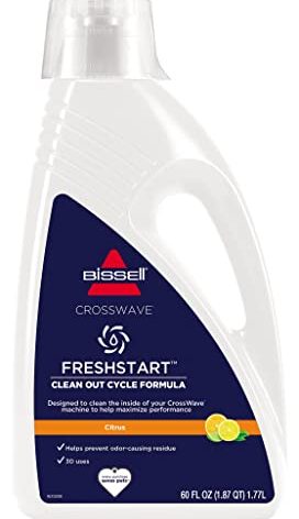 Bissell FreshStart CrossWave Cleanout Formula, 3557, 60oz, Prevent Odor-Causing Residue, Clean inside of CrossWave Machine, Citrus