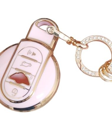 Kepdul For BMW Key Fob Cover Key Protective Shell Fit for BMW Mini Cooper F54 F55 F56 F57 F60 Smart Keys (Pink)