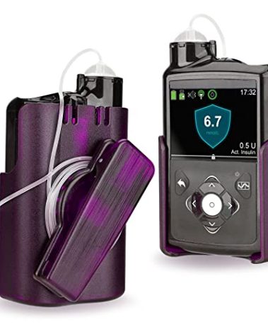 Healvaluefit Insulin Pump Holder 360° Rotatable, Insulin Pump Case with Clip for Medtronic MiniMed 630G 640G 670G 770G, Sturdy and Durable Clip (Purple)