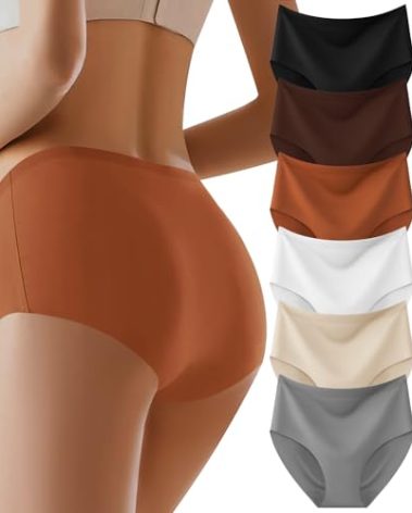 AIVEITE Womens Underwear Full Coverage No Show High Waisted Seamless Ladies Panty MultiPack