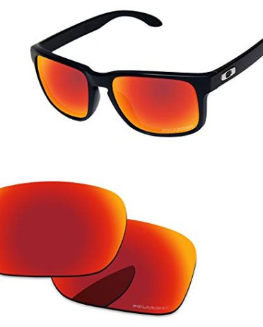 PapaViva Replacement Lenses for Oakley Holbrook OO9102 Fire Red - Polarized