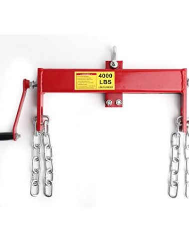 ECUTEE Engine Load Leveler 2 Ton Engine Hoist Load Leveler 4000lbs Heavy Duty Steel Engine Hoist Shop Cran Cherry Picker with 2 Chains