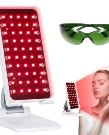 SAVILER Red Light Therapy, Handheld Red Light Therapy for Face with Adjustable Stand, 660nm & 850nm Infrared Red Light Therapy Device at Home and Office Use