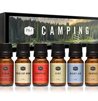 P&J Trading Fragrance Oil Camping Set | Campfire, Smores, Dirt, Fresh Cut Wood, Night Air, and Cedar Candle Scents for Candle Making, Freshie Scent, Soap Making Supplies, Diffuser Oil Scents
