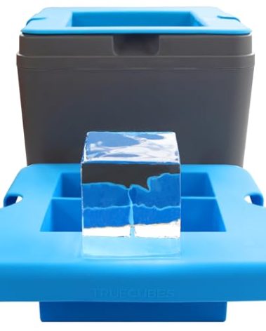 True Cubes Crystal Clear Ice Cube Maker, 4 Large 2"x2"x2" Ice Cubes for Cocktails and Drinks, Silicone Mold for Pure, Bartender-Quality Ice - Great for Hosting and Entertaining, Whiskey Gifts for Men
