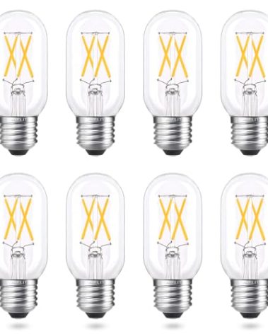 E26 LED Bulb 40W Equivalent, Energy Efficient 4W, Soft Warm White 3000K, Dimmable 400lm Tubular T14 T45 LED Edison Light Bulbs for Ceiling Pendant Sputnik Vanity Chandeliers Wall Sconces, 8 Pack