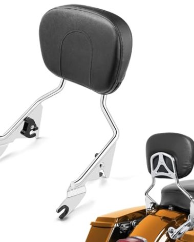 PBYMT Detachable Passenger Backrest Fit for Harley Touring, Quick Release Sissy Bar Compatible with Harley Davidson Street Glide Road Glide Road King Electra Glide Ultra Limited 2009-2024 (Chrome)
