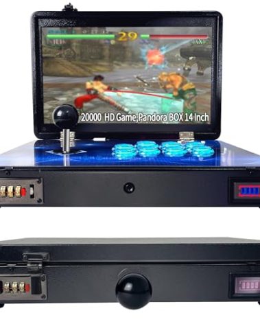 WYGaming Pandora Arcade Portable Retro Video Game Player Built-in 20000+ Classic Games 14 inch LED Integrated Recreation Arcade Emulator Console Compatible with FBA/N64/Arcade/MAME