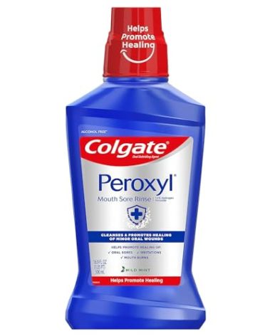 Colgate Peroxyl Mouth Sore Rinse, Mild Mint, 16.9 oz (Pack of 2)