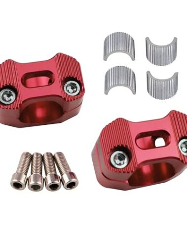Motorcycle HandleBar Handle Clamps Riser Fat Bar Mount 22mm 7/8" 28mm 1 1/8" Universal CNC For EXC SX CRF YZF DRZ ATV Dirt Pit Bikes (red)