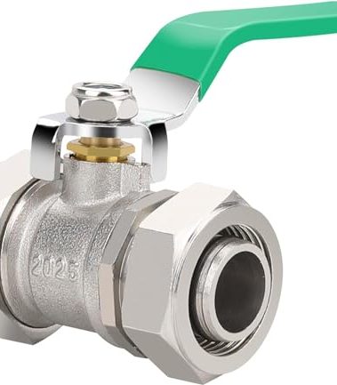 3/4’’ Air Piping Fittings, Brass Ball Valve, 3/4’’× 3/4’’ Piping, Shut-Off Fittings Fit for Shop Garage Compressed Air Line System