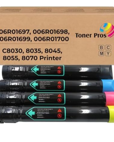 Toner Pros Remanufactured Toner Cartridge for Xerox AltaLink C8030 C8035 C8045 C8055 C8070 Printers – 4 Pack (006R01697, 006R01698, 006R01699, 006R01700), Yield – Black 26,000, Color 15,000 Pages