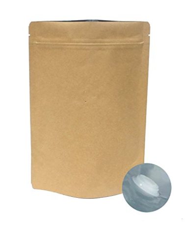 AwePackage Barrier Kraft Paper Stand up Zipper Coffee Pouch Bags with Aroma Degassing Valve (10, 8 Oz)