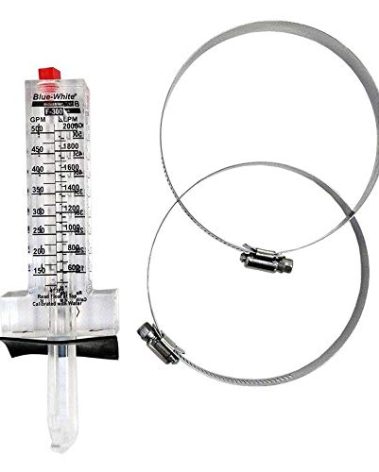 Blue-White Flowmeter for 4 in. PVC Pipe, Horizontal Installation