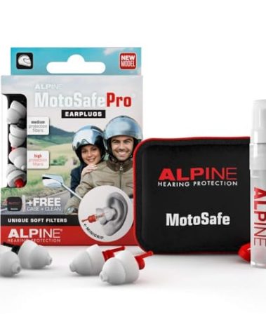 Alpine MotoSafe Pro - Premium Motorcycle Ear Plugs for Wind Noise Reduction - 20dB - Motorcycle Hearing Protection - Ultra Soft Comfortable Motorcycle Hearing Protection - 2 Pair